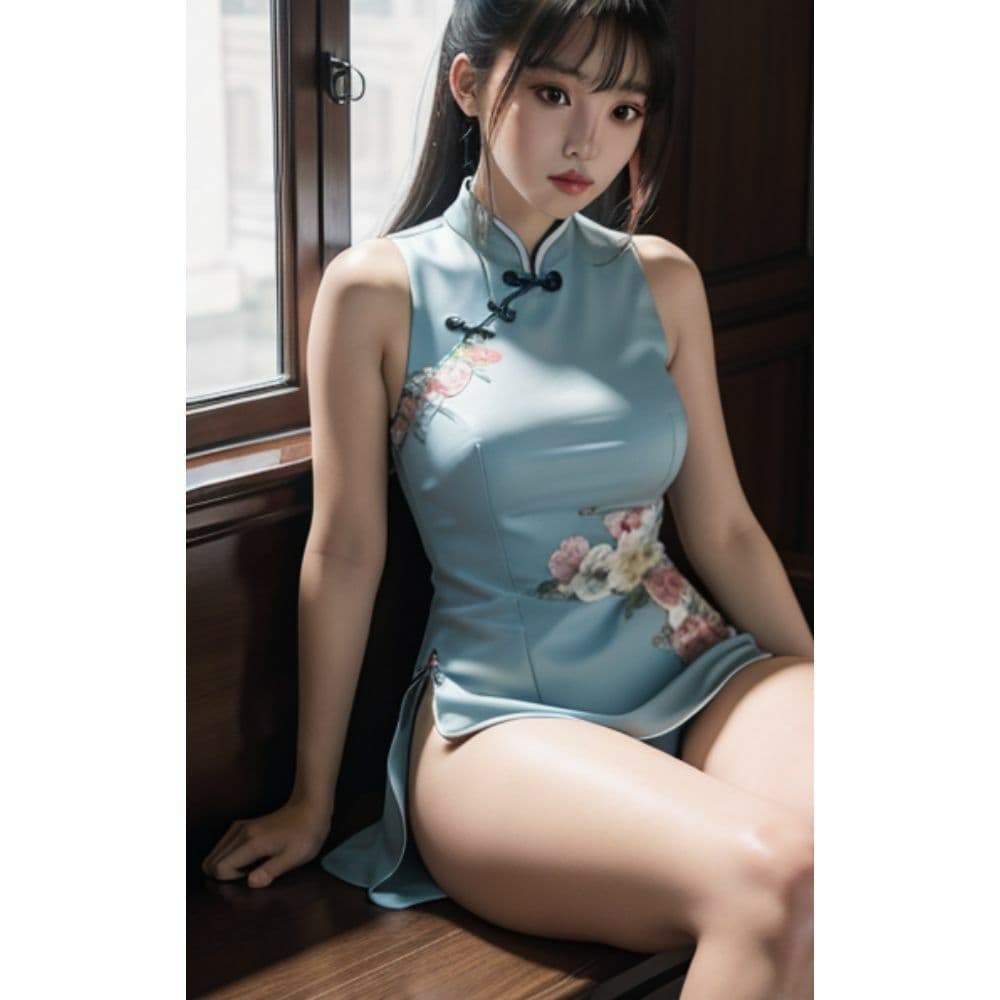 チャイナドレスを着た巨乳美女 サンプル 10