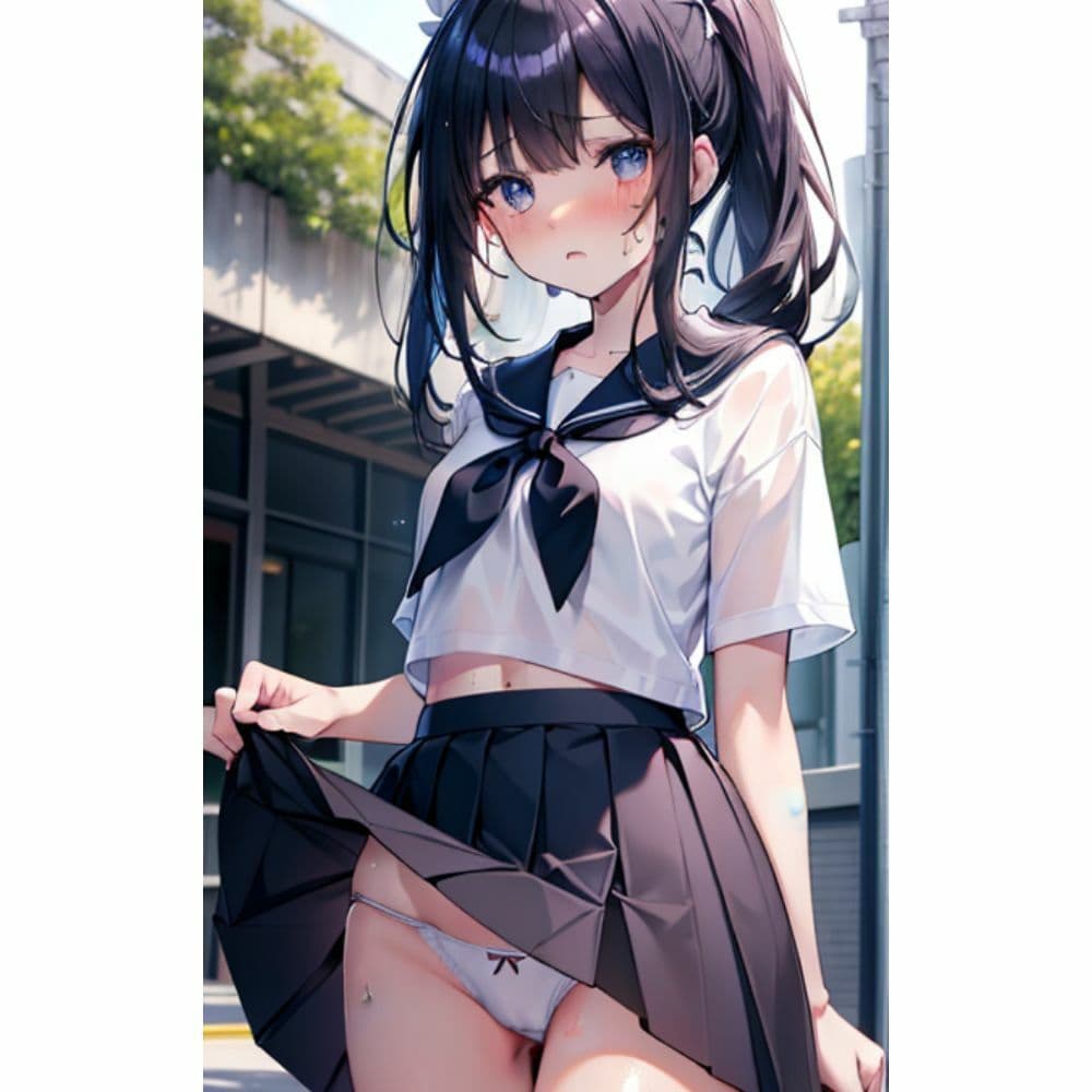 かわいい女の子がスカートをめくってパンツを見せてくれる サンプル 2