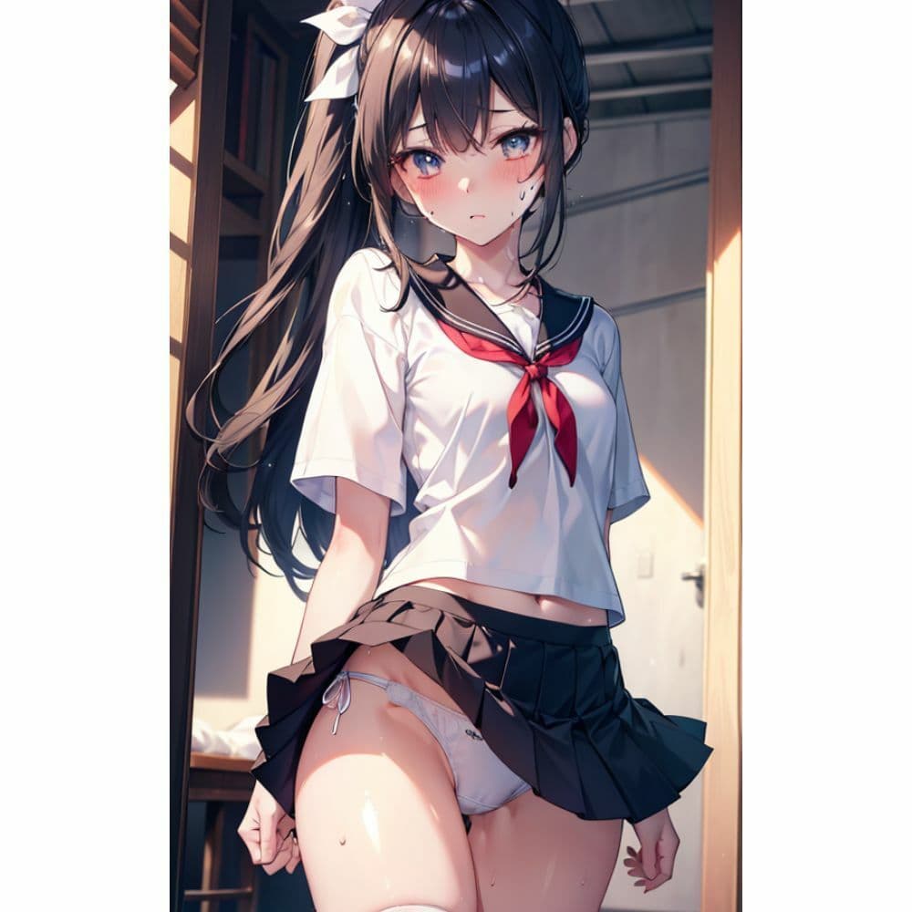 かわいい女の子がスカートをめくってパンツを見せてくれる サンプル 3