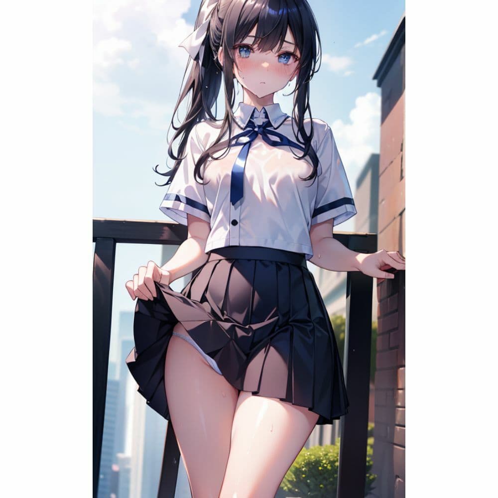 かわいい女の子がスカートをめくってパンツを見せてくれる サンプル 4