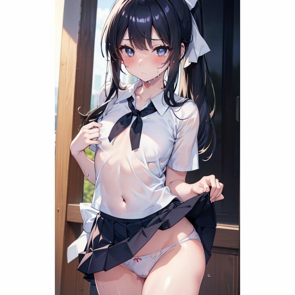 かわいい女の子がスカートをめくってパンツを見せてくれる サンプル 7