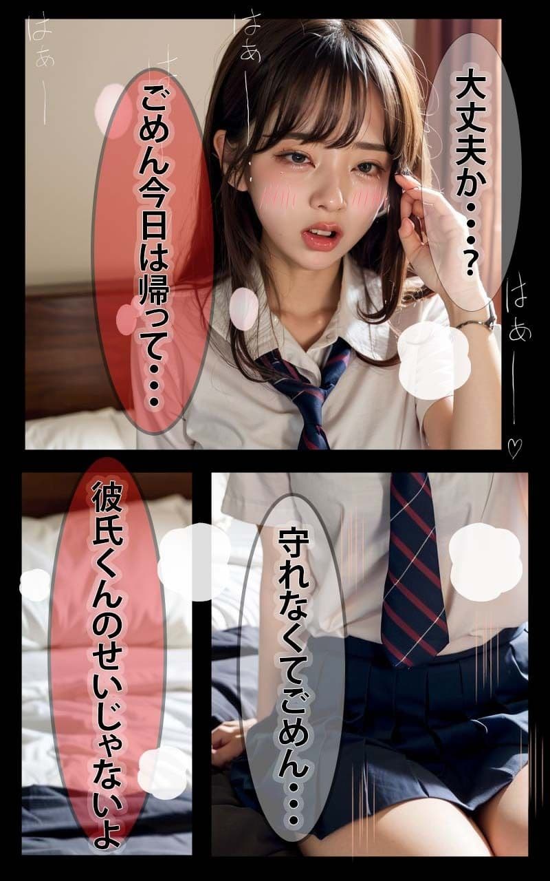 「彼氏が好きなのに…」リアルAIコミック〜J◯先輩に寝取られ露出援◯少女まで堕ちる〜 サンプル 8