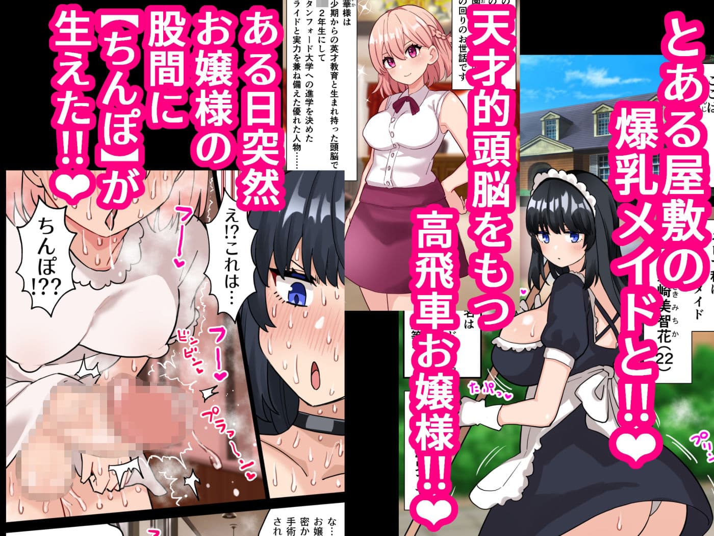 24時間オホ声動物交尾の館〜ふたなりお嬢様が爆乳メイドにちんぽ管理される話〜 サンプル 1