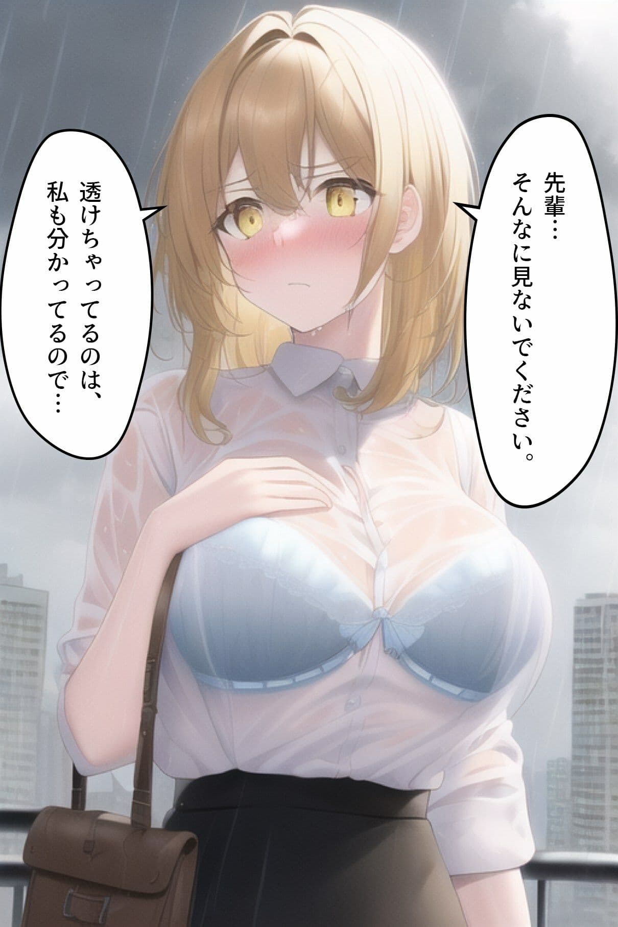 びしょ濡れになったマジメな後輩をお風呂に連れ込んだら… - 恥ずかしさが徐々に快楽に変わっていく女の子の話 - サンプル 1