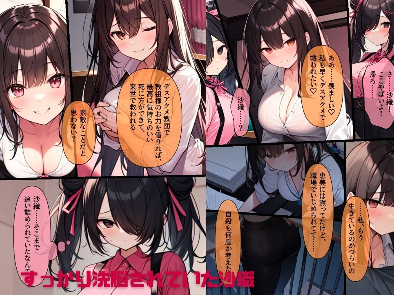 連れデスアクメ〜仕事がつらくて死にたい親友に連れられ謎の宗教施設に。デスアクメで果てようとする親友を助けようとするがちんぽと謎のクスリで昇天。死にたくないのに教祖との最初で最後のデスアクメキメちゃいます サンプル 4