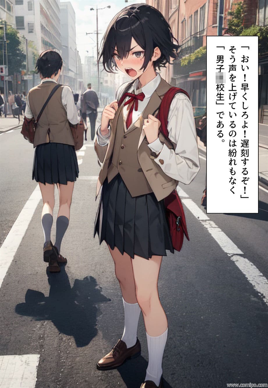 もしもの精 男子の制服が女子の制服に置き換わった女装世界 サンプル 1
