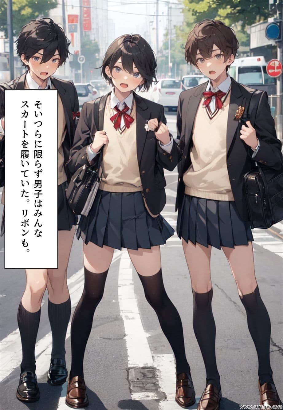 もしもの精 男子の制服が女子の制服に置き換わった女装世界 サンプル 2