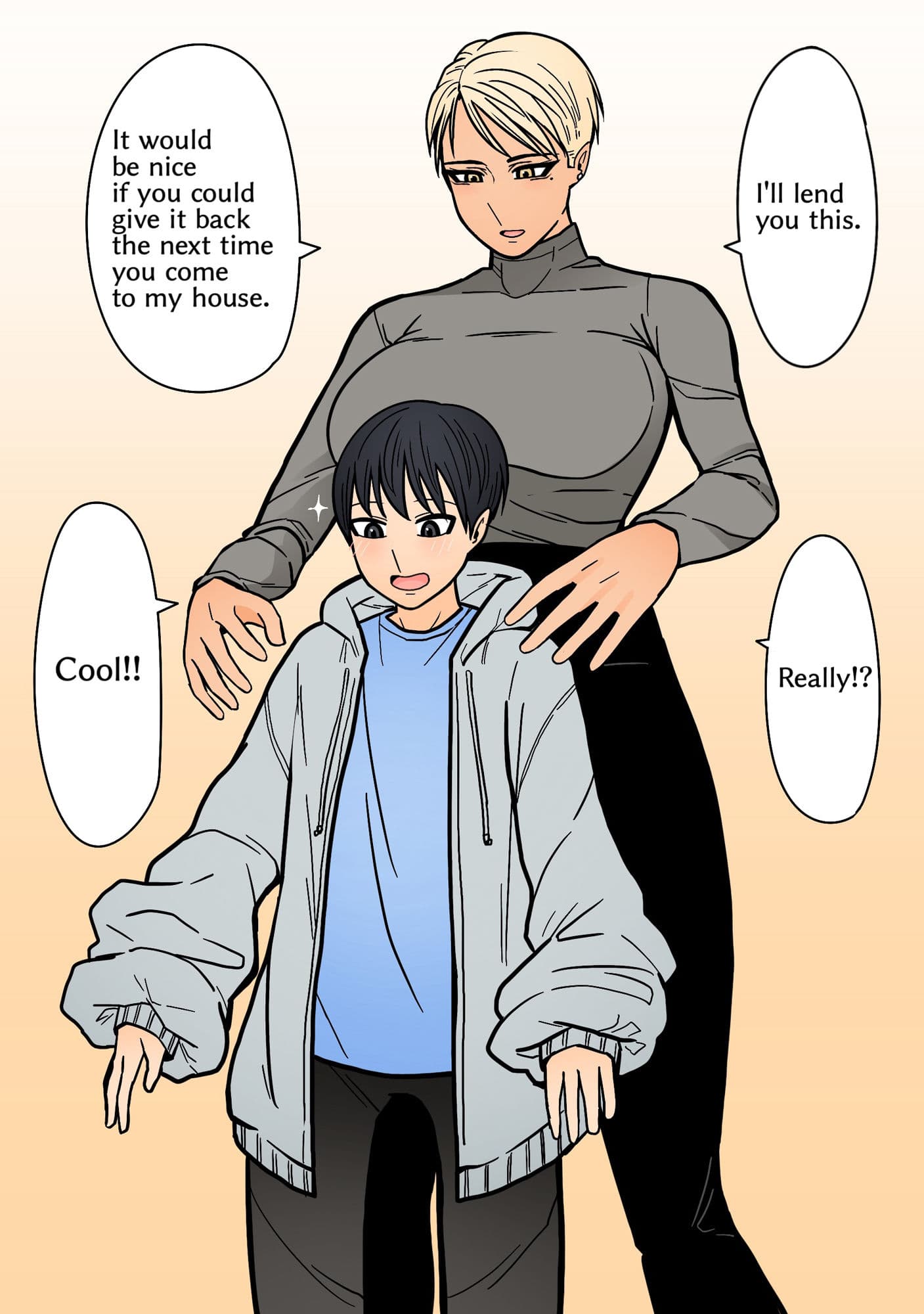 My friend’s older sister， who is tall and handsome， gets involved somehow サンプル 3
