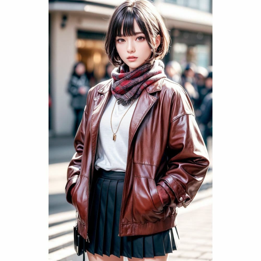 美女と赤いマフラー サンプル 5