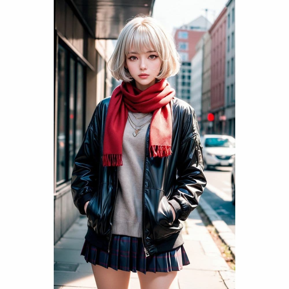 美女と赤いマフラー サンプル 6