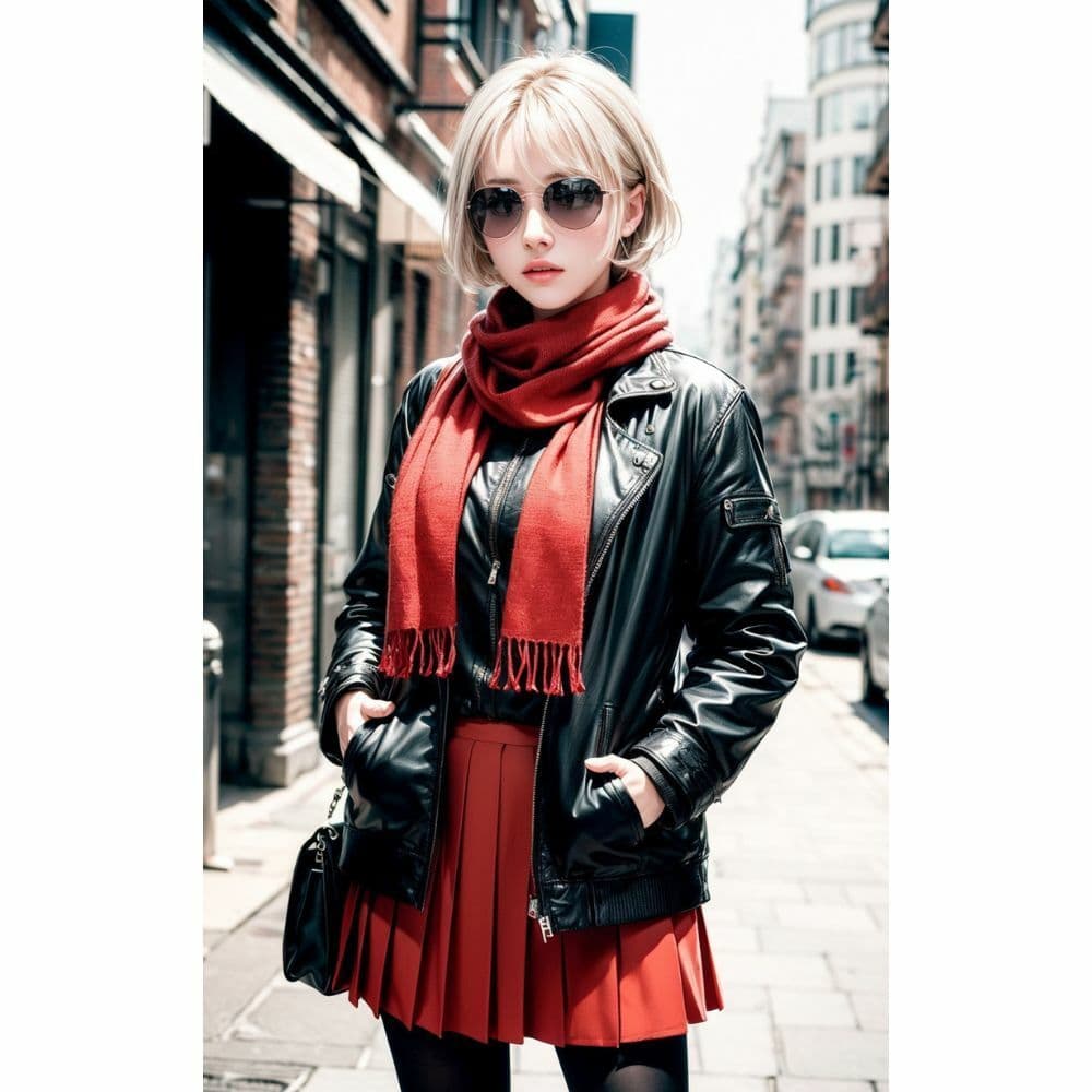 美女と赤いマフラー サンプル 10