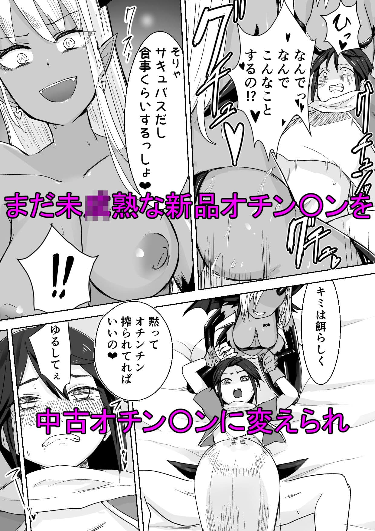 サキュバスに敗北してち〇ちゃな貞操帯を付けられちゃうお話 サンプル 3