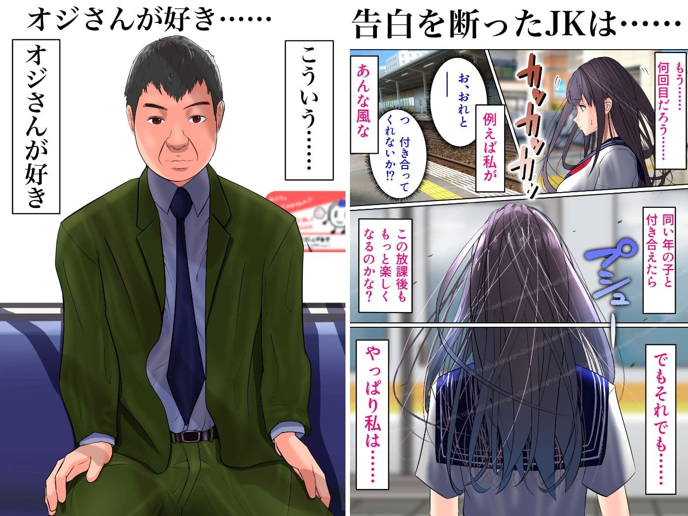 オジさん、あのね…？ -オジさん好きJKの初体験 俺の好きなあの子が実の親父にNTR！？- サンプル 1