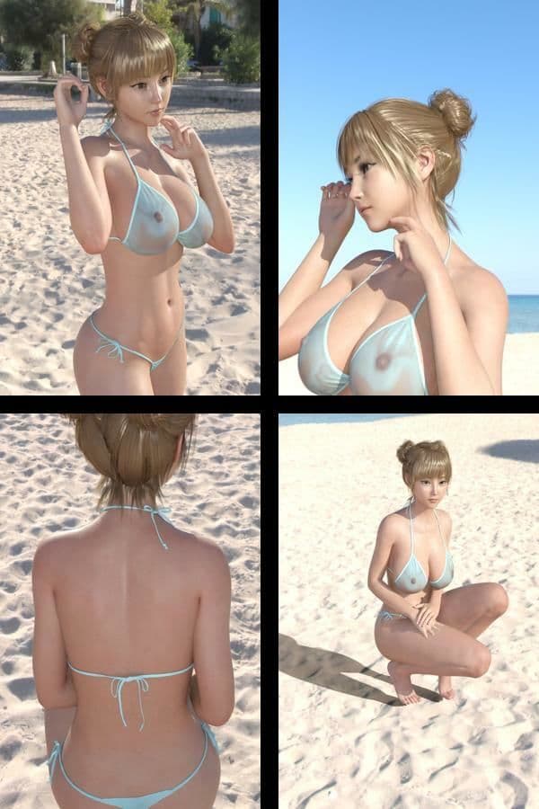 【＋All】『理想の彼女を3DCGで作ります』から生まれたバーチャルアイドル「一ノ瀬廻里（いちのせめぐり）」のグラドル撮影風写真集:Gradol_89 サンプル 2