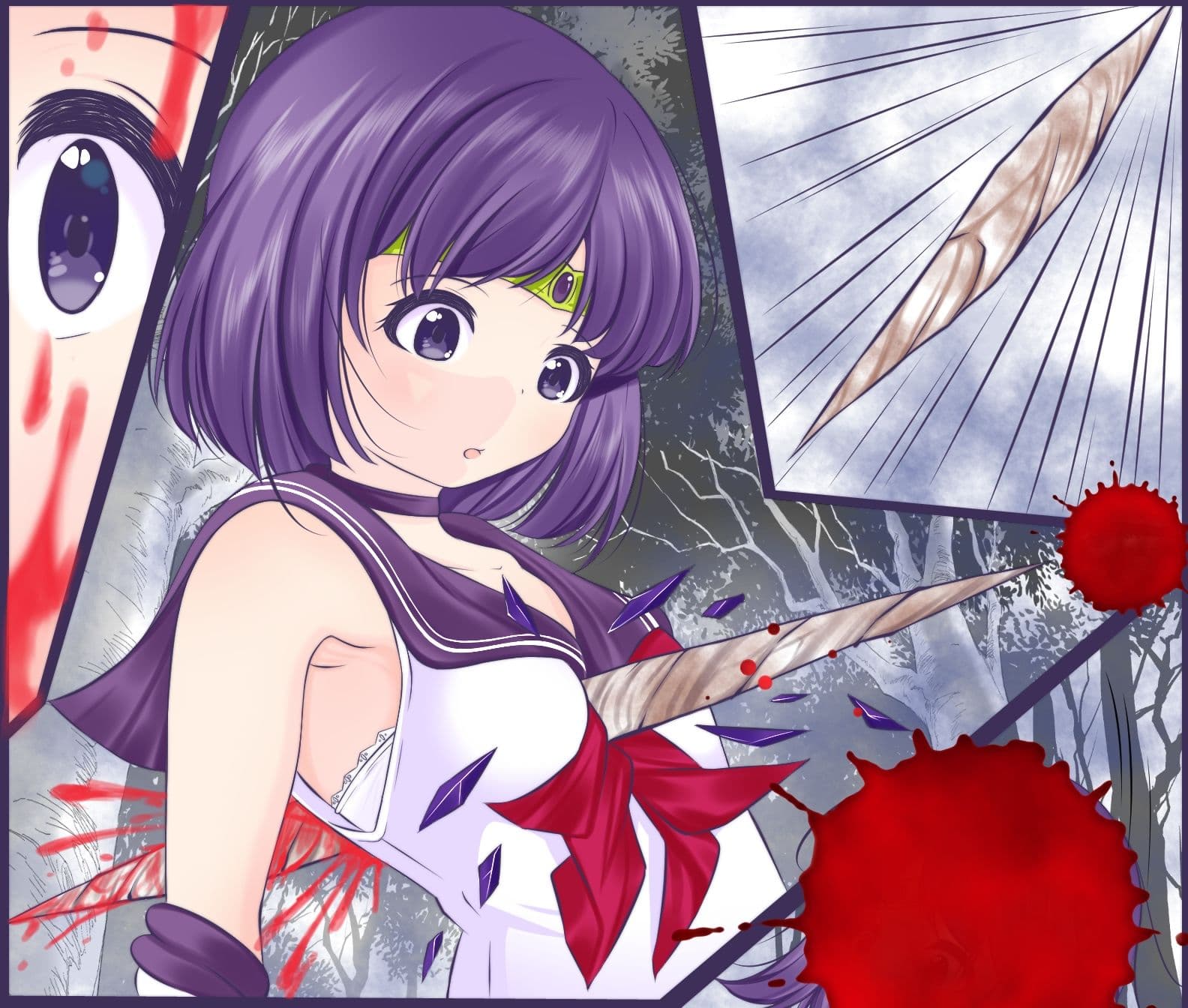 胸を貫かれ瀕死状態の身体を容赦なくレ●プされるセーラ●サターン サンプル 2