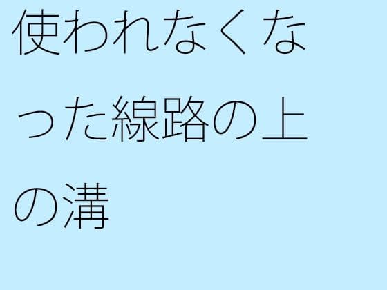 使われなくなった線路の上の溝
