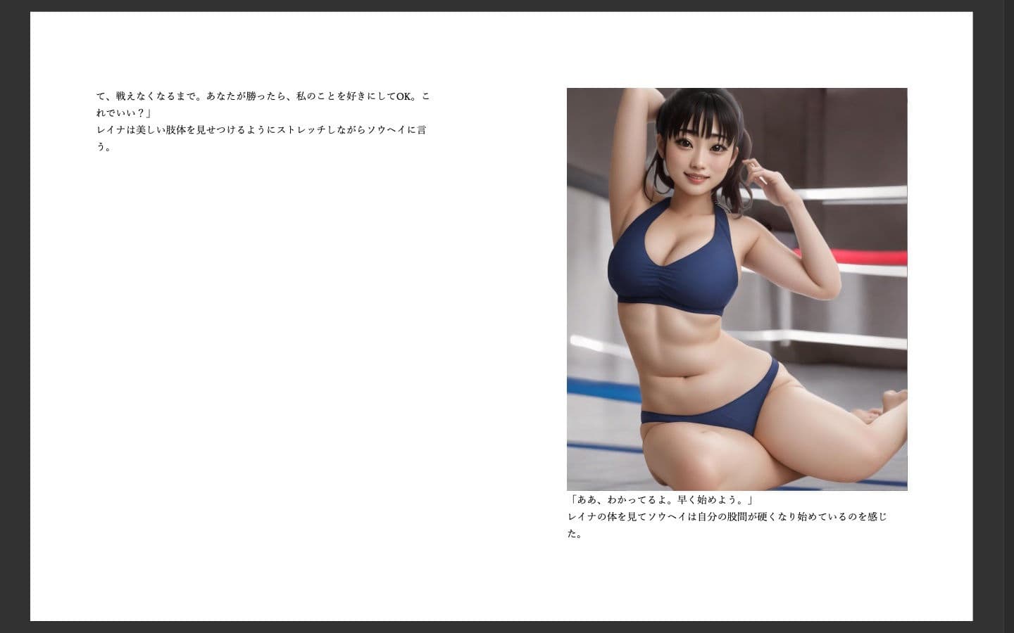 vsレイナ 〜格闘技経験者の俺が元水泳部の素人女にプロレスで負けるわけがない〜 サンプル 3