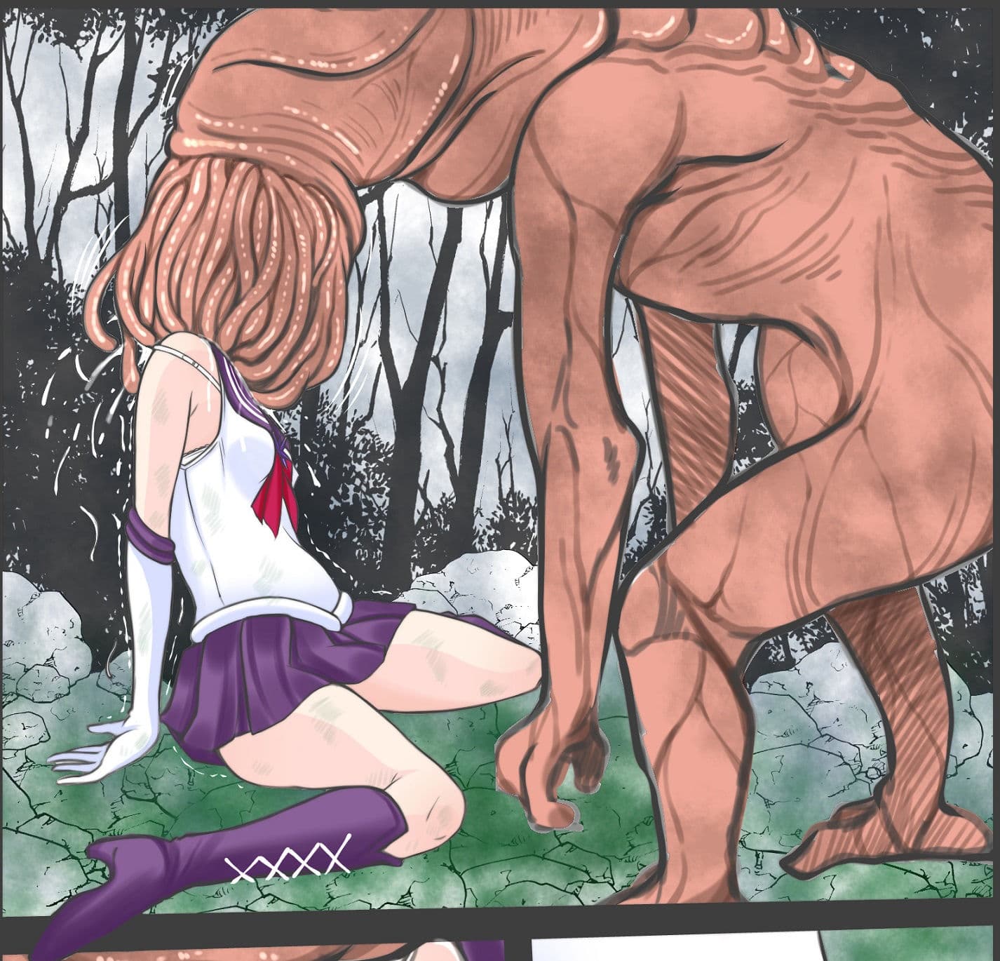 淫獣と戦うも寄生虫を大量に飲まされ敗北し捕食されるサーラ●サターン サンプル 4