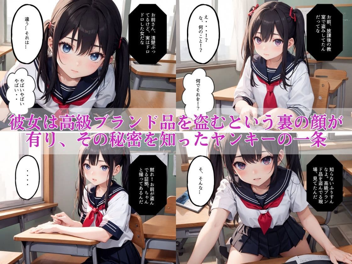 黒髪ツインテ分からせる【AIマンガ＋画像集】 サンプル 2