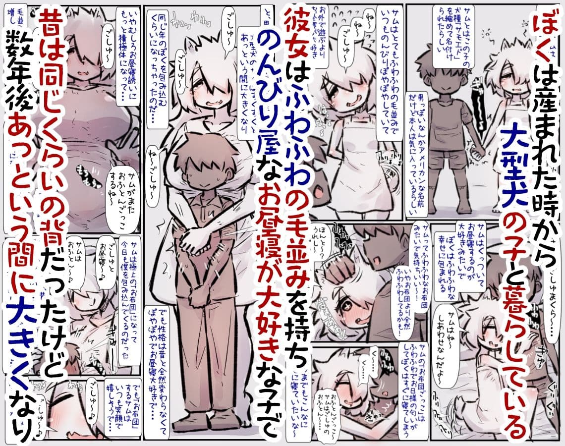 すごくふわふわでのんびり屋な大型犬ちゃんと一緒に育つ話 サンプル 1