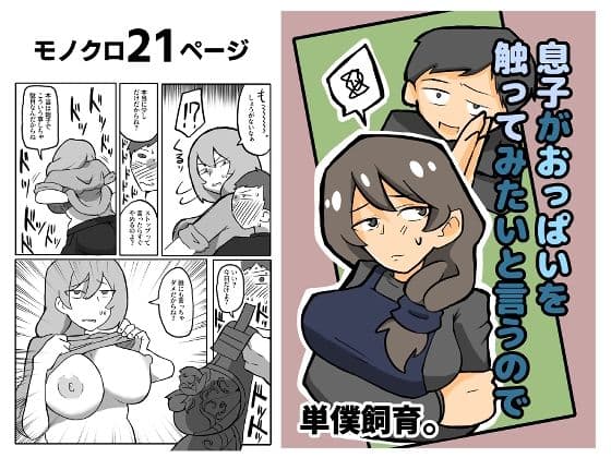 息子がおっぱいを触ってみたいと言うので。