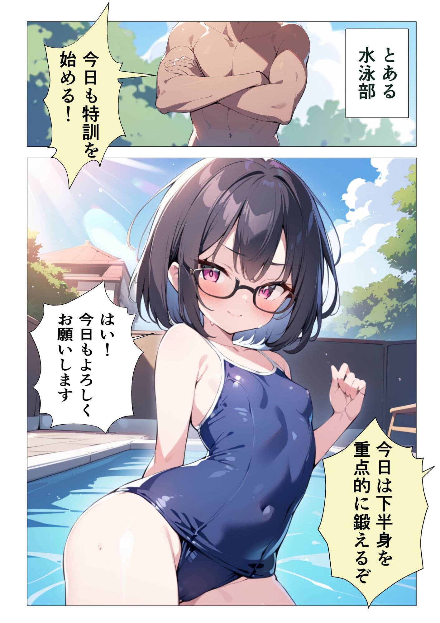スク水女子をバックから突き続ける教育的指導 vol1 サンプル 1