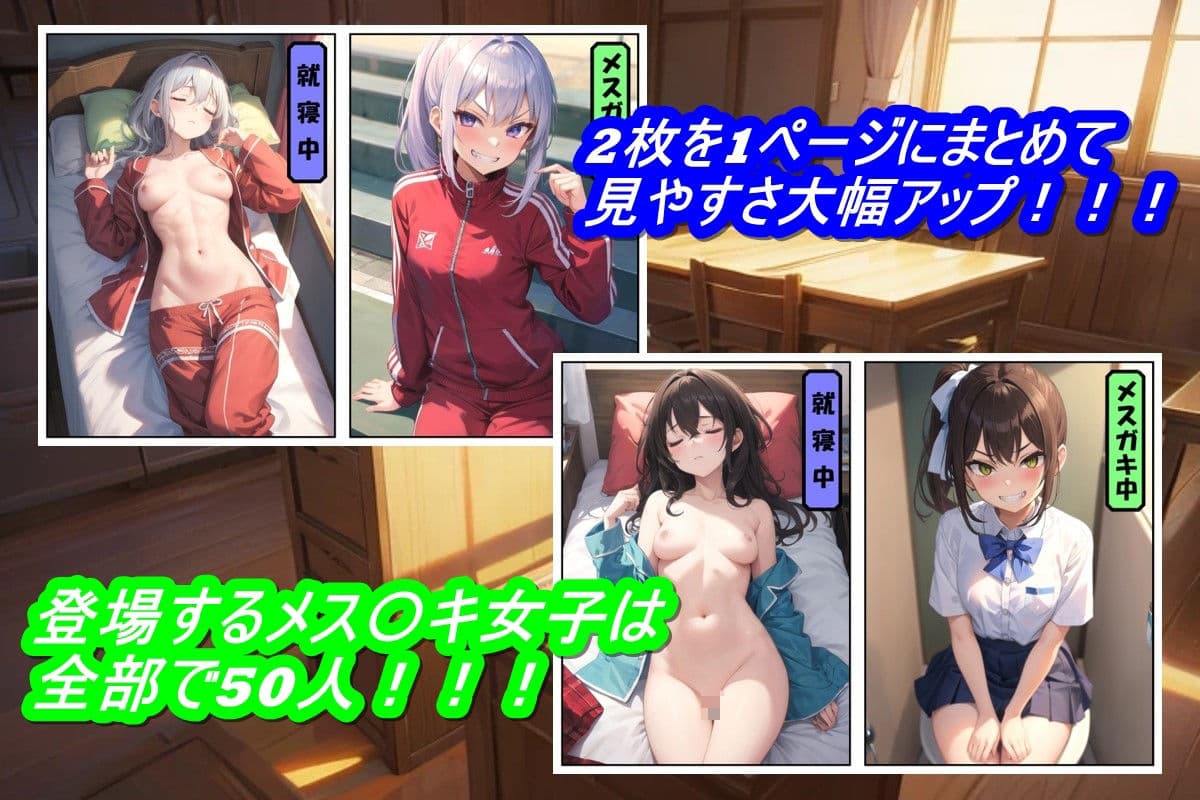 【2コマ漫画】どんなに生意気なメス〇キ女子でも寝ているときの寝顔は天使 サンプル 1