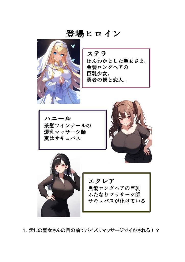 寝取られクエスト〜勇者のぼくが恋人の聖女と泊った宿屋で、女マッサージ師たちから一緒に寝取られる〜 サンプル 2