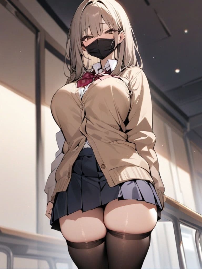 マスクで巨乳な後輩ちゃん サンプル 2