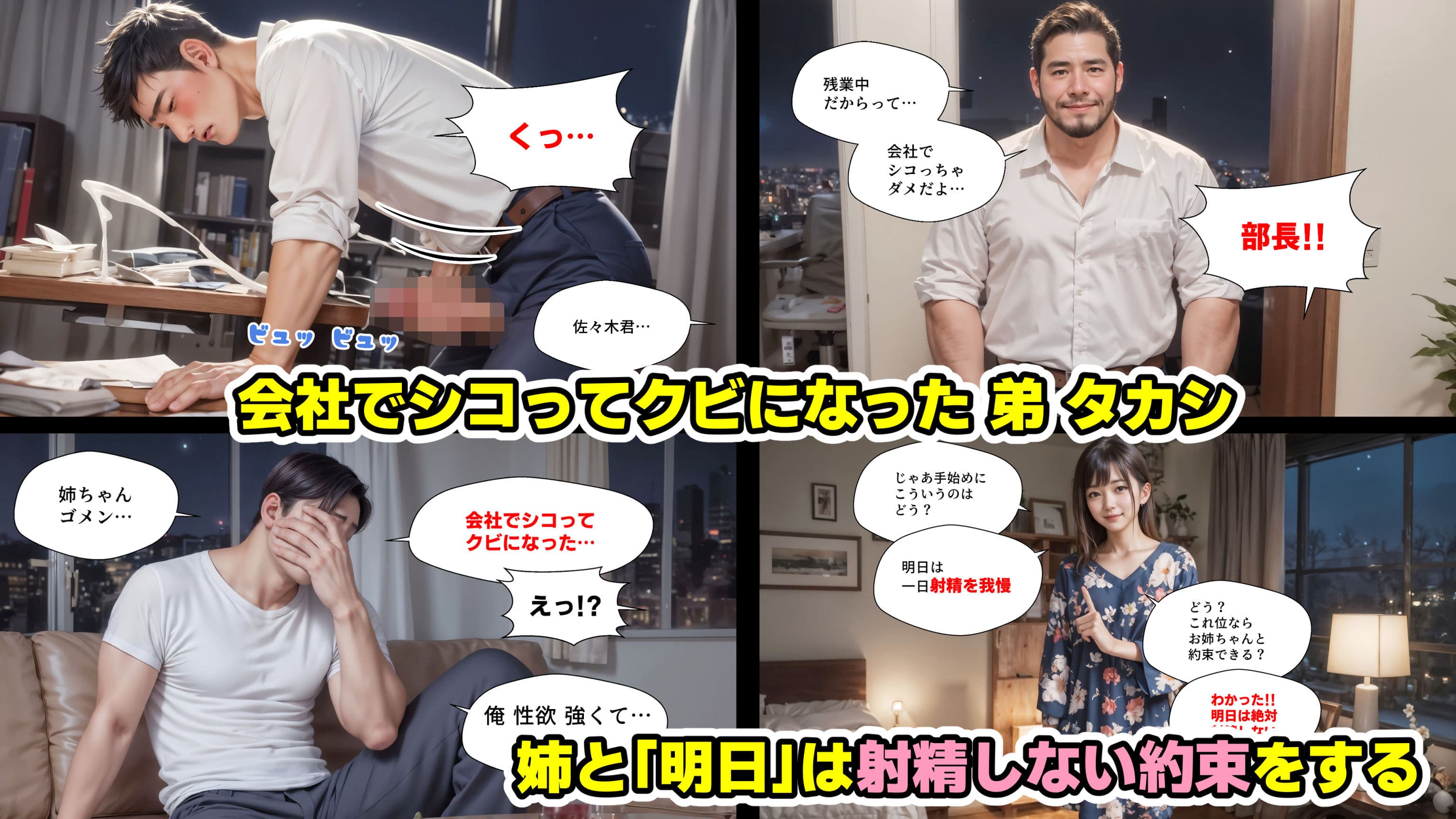 暴発顔射 弟の射精管理失敗で近親相姦中出しSEXする姉【4Kマンガ＋写真集】 サンプル 1