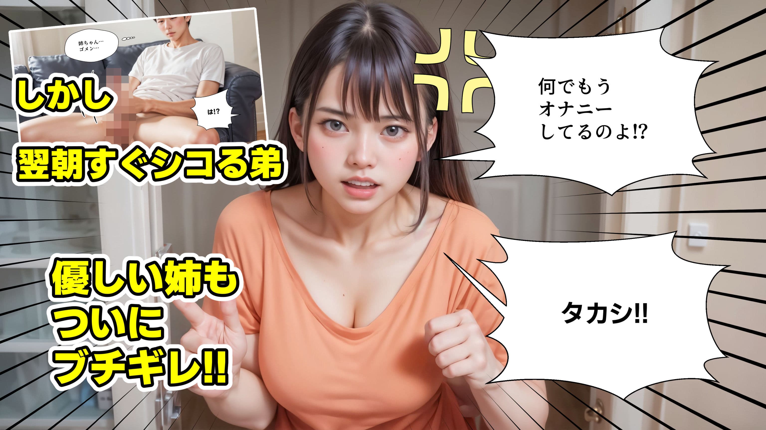 暴発顔射 弟の射精管理失敗で近親相姦中出しSEXする姉【4Kマンガ＋写真集】 サンプル 2