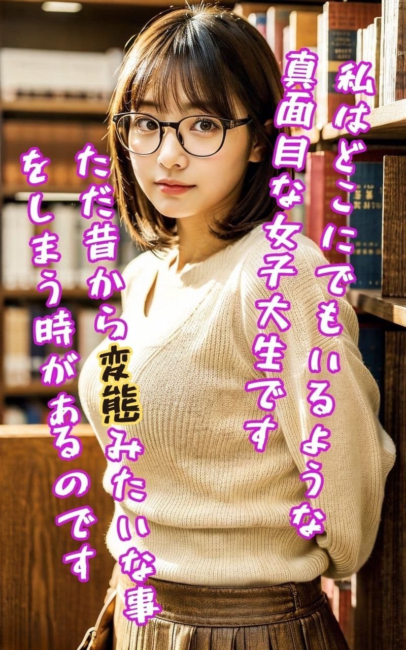 図書館で内緒で××することに虜になった私の体験 サンプル 1