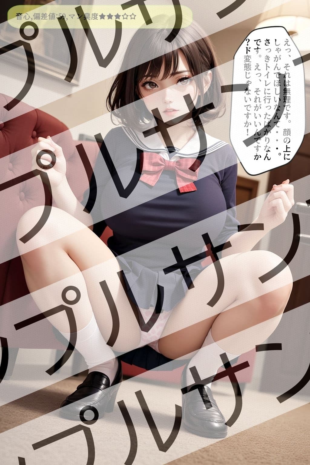 上から目線のセーラー服JKのしゃがみパンチラ vol.1 サンプル 1