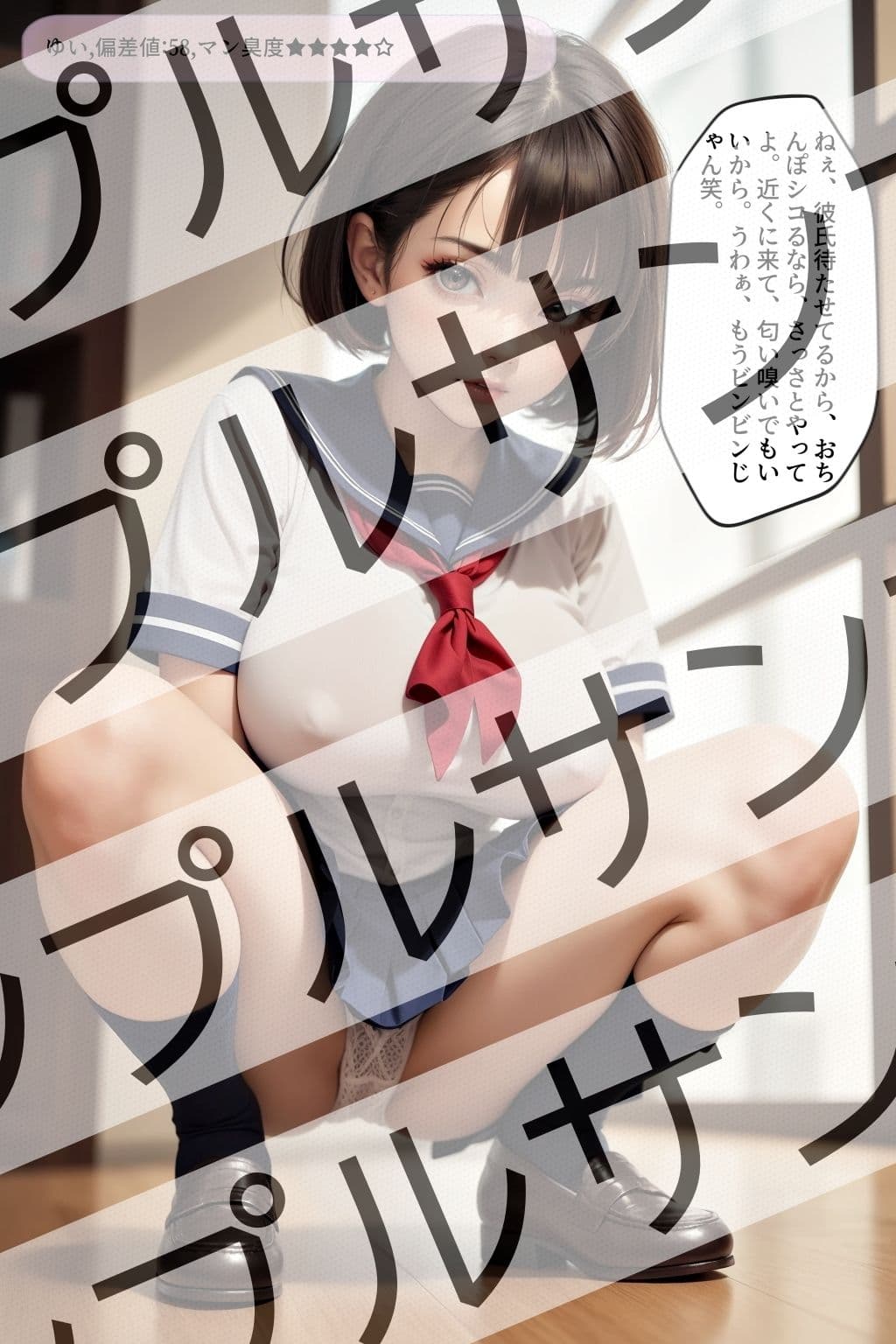 上から目線のセーラー服JKのしゃがみパンチラ vol.1 サンプル 2