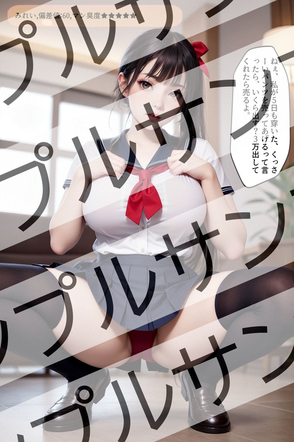 上から目線のセーラー服JKのしゃがみパンチラ vol.1 サンプル 3