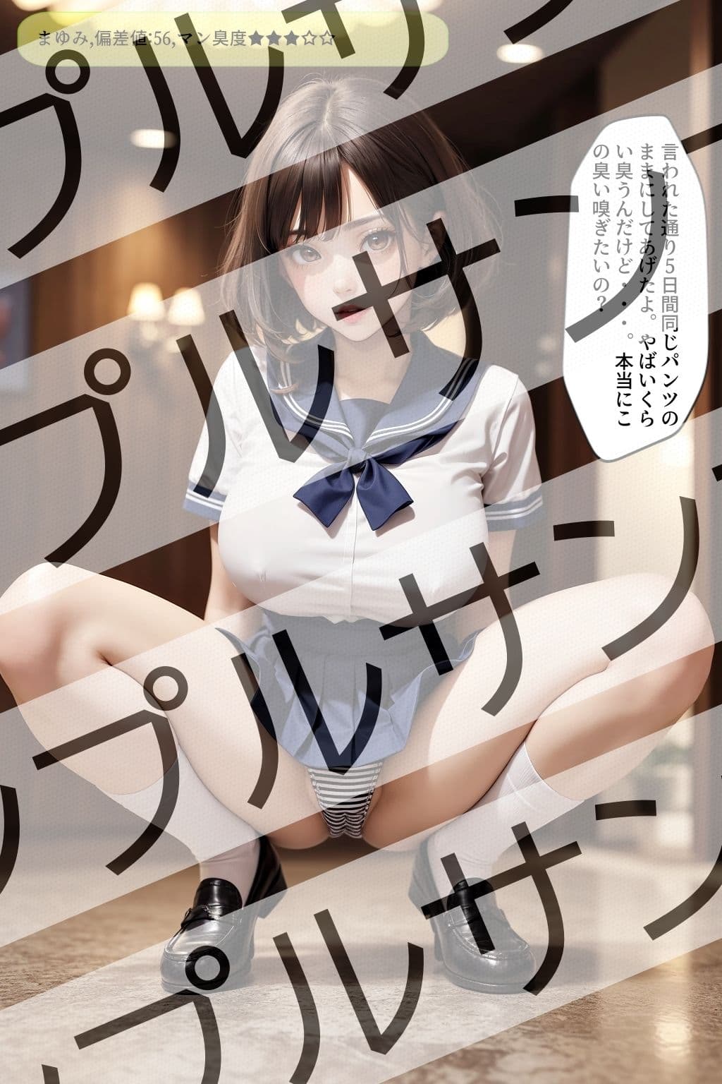 上から目線のセーラー服JKのしゃがみパンチラ vol.1 サンプル 4