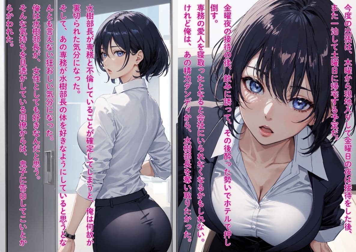 【前後編お得セット】 ［NTR］役員と不倫している鬼女上司を勢いで押し倒し中出し快楽堕ち サンプル 4