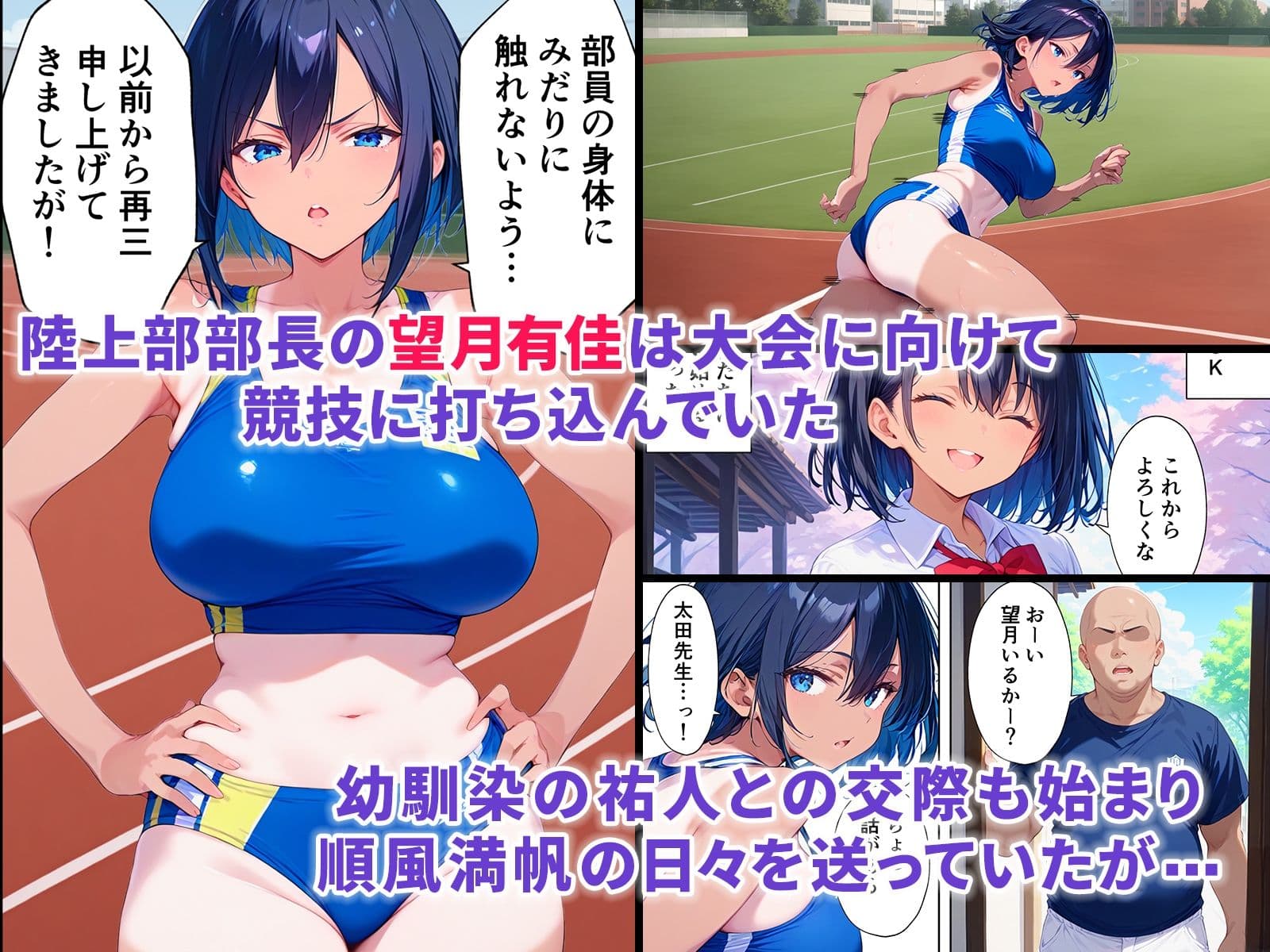 陸上部部長で幼馴染の強気な彼女が催●おじさんに寝取られ孕まされる話 サンプル 1