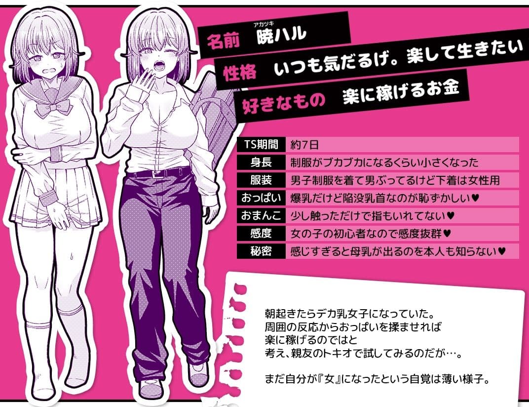 TSデカ乳ちゃん〜親友におっぱい揉ませて稼ぐけどメス堕ちなんてしないからな〜 サンプル 2