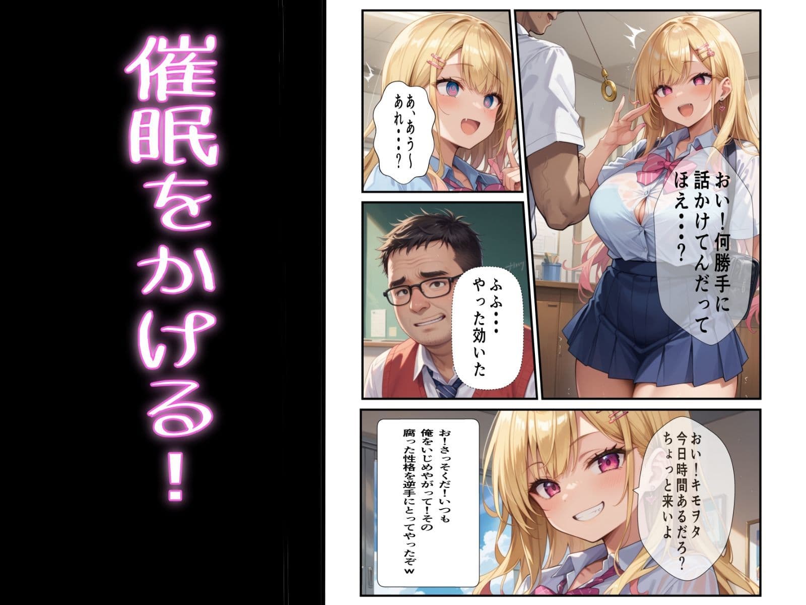 僕をいじめてたギャルを催●をかけていちゃいちゃラブラブセックスをしちゃいました サンプル 3