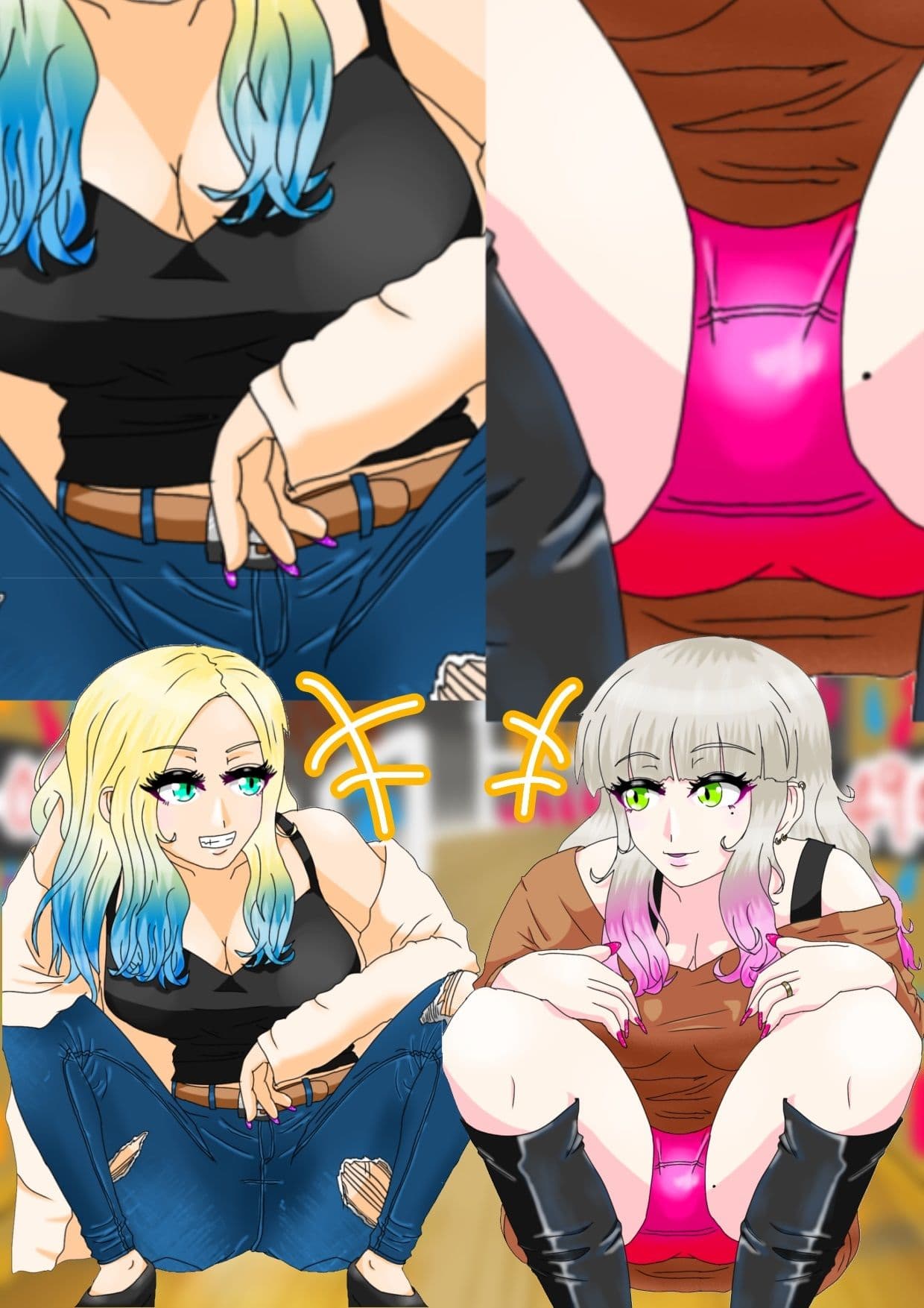 ヤンキー＆ギャル4人時間停止○ サンプル 1