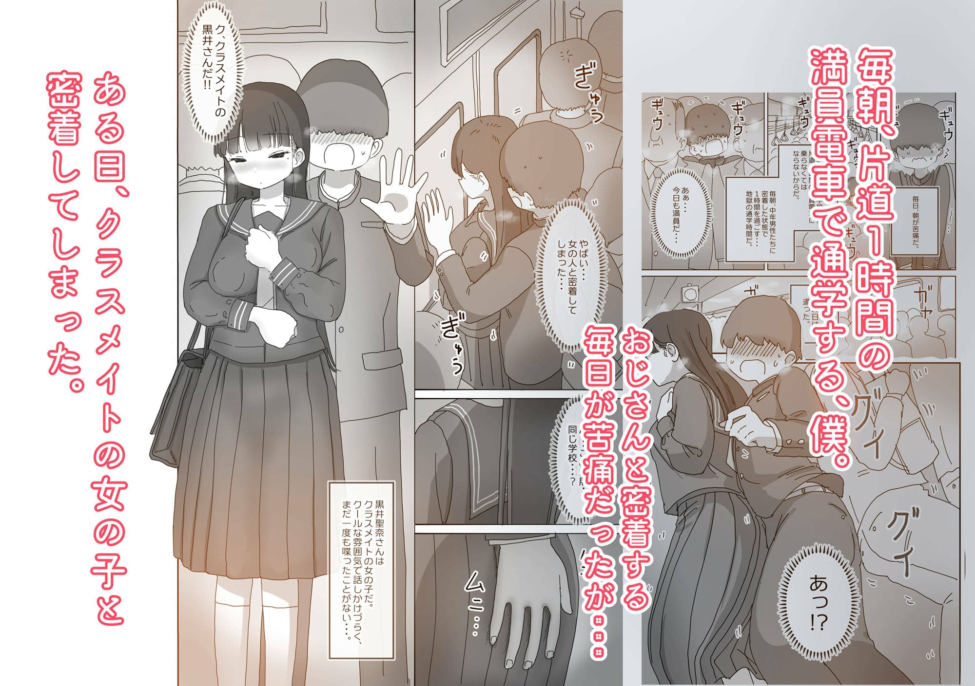 電車通学中こっそり中出しさせてくれるクラスメイトの黒井さん サンプル 1