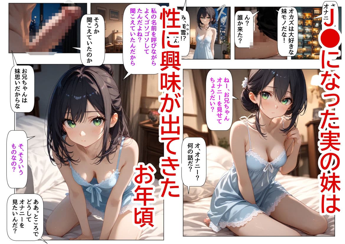 男のオナニーに興味津々な妹と、妹を騙してヤりたいお兄ちゃん サンプル 1