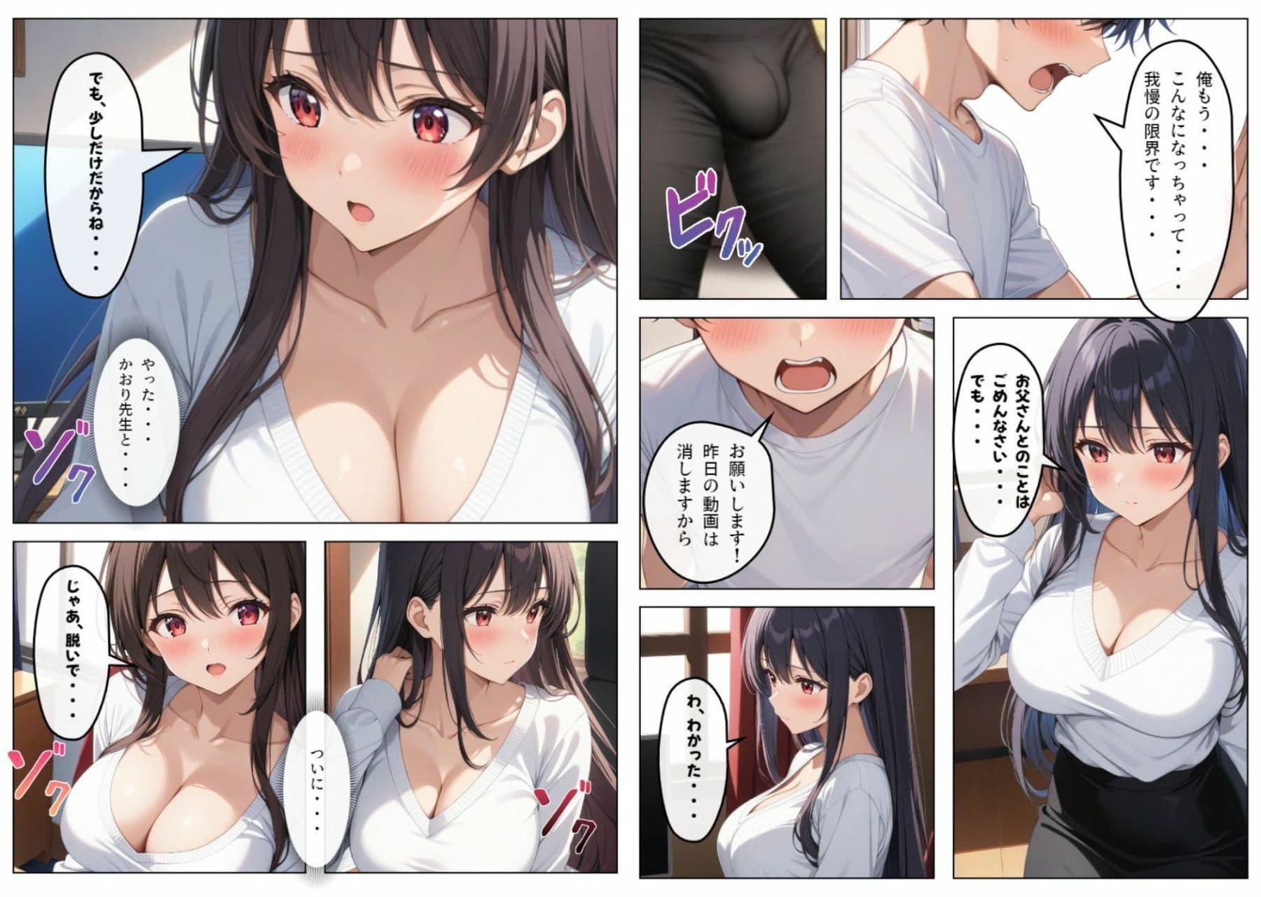 父とセッ〇スしていた巨乳家庭教師に中出ししてやった サンプル 7