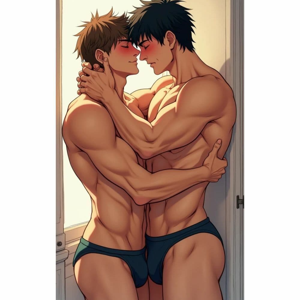 抱き合う男たち サンプル 1