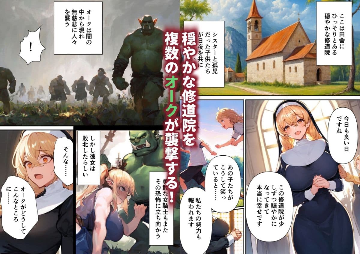 シスターさん、オークの戦士に襲撃される サンプル 1