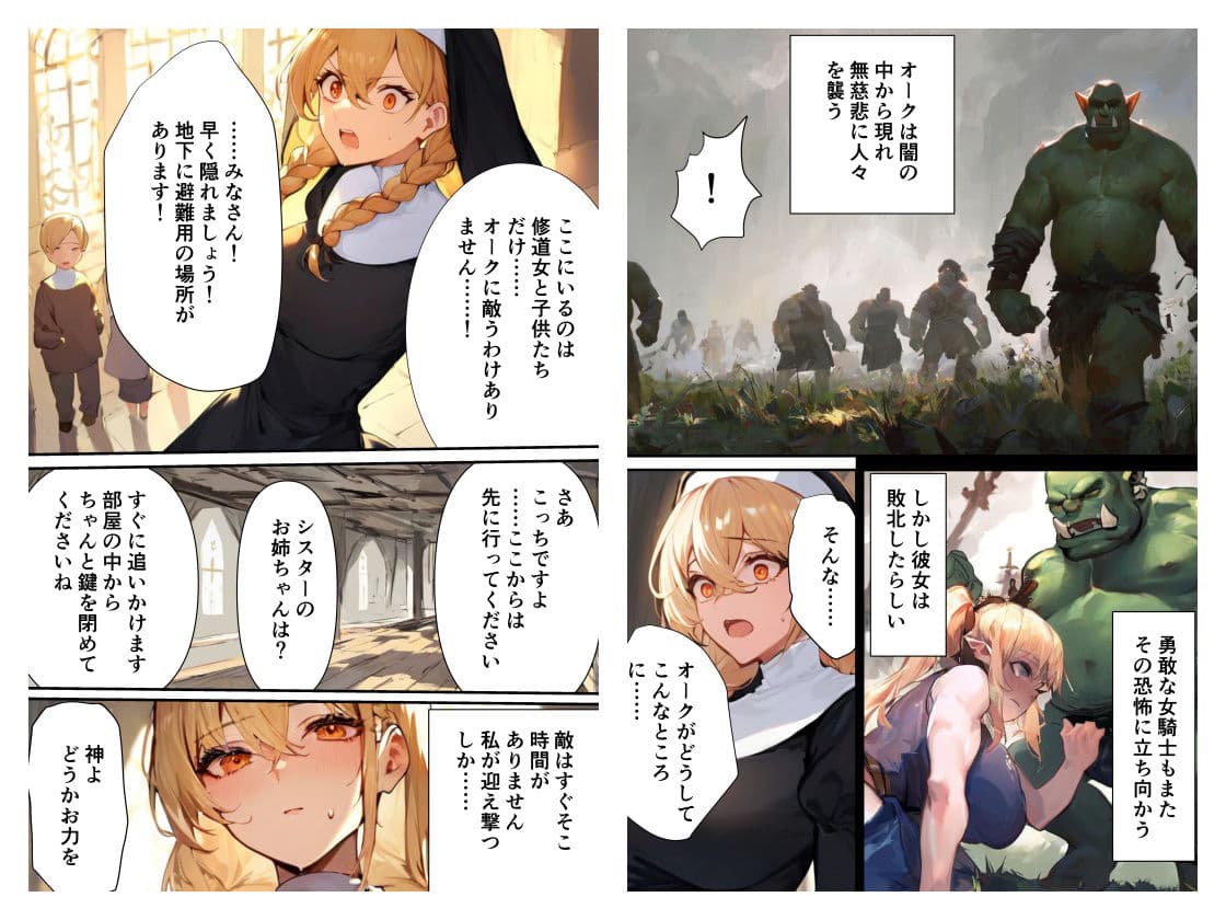 シスターさん、オークの戦士に襲撃される サンプル 8