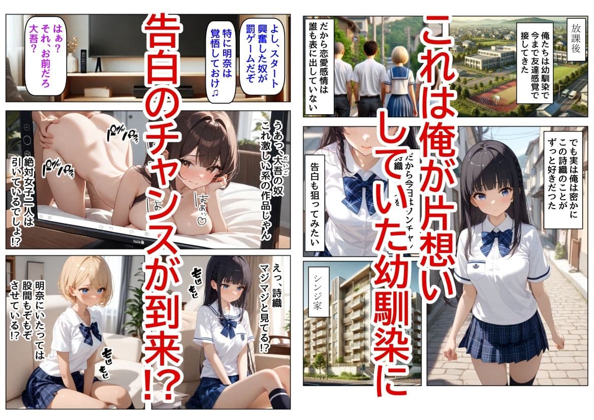 初体験に興味ある幼馴染4人で、AV鑑賞会してみる サンプル 2
