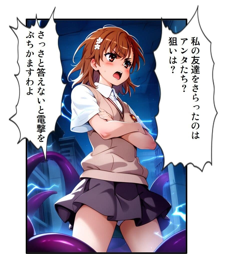 御〇美琴 vs ぬるぬる触手【コミック】 サンプル 2