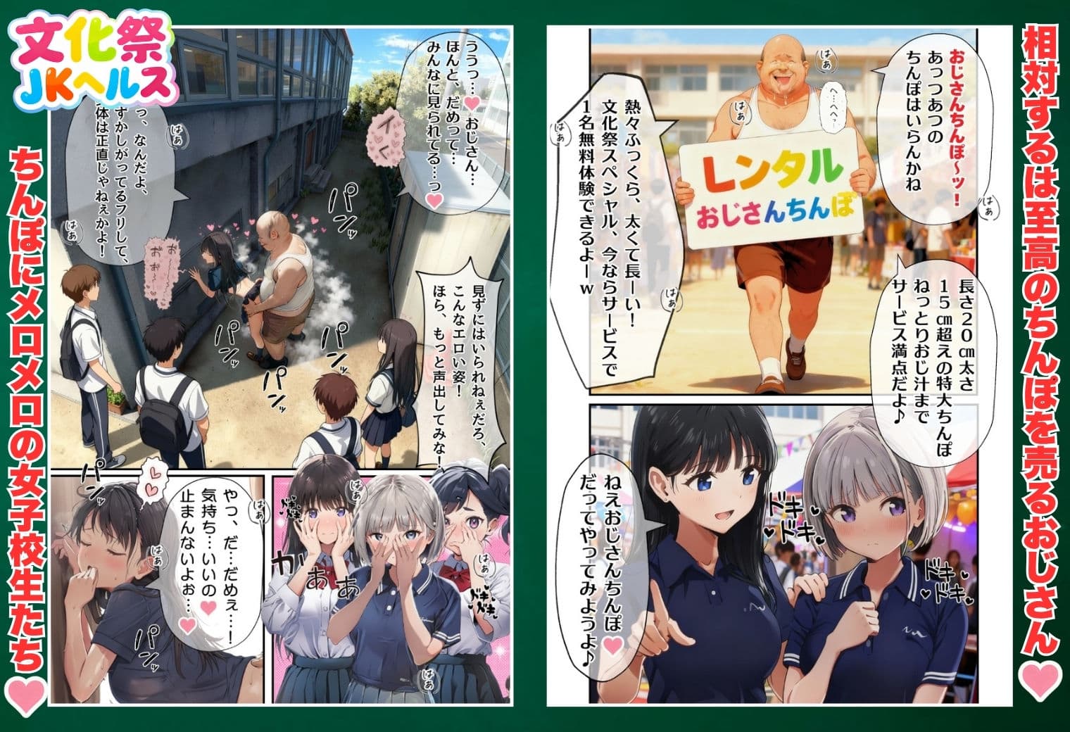 【大乱交】文化祭JKヘルス VS レンタルおじさんちんぽ サンプル 4